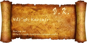 Végh Kazimir névjegykártya